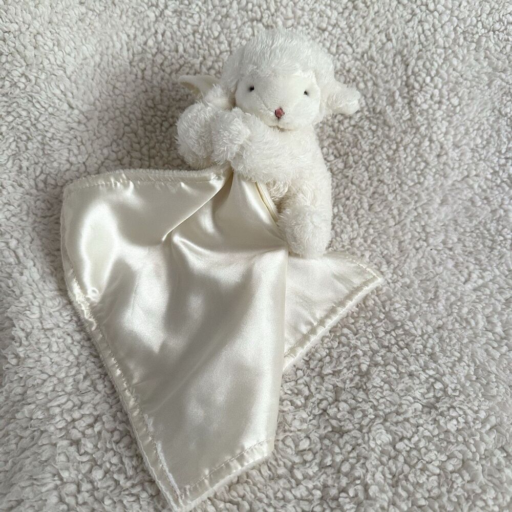 Bunnies By The Bay Lamb Lovey Holding Blanket White Baby Stuffed Animal